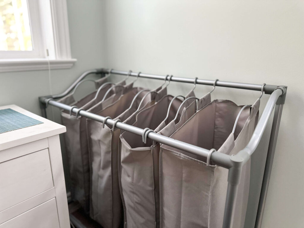 A 4 section hamper is a great way to stay organized and tidy. This is my adhd cleaning hack. A place for everything. This is the laundry's place