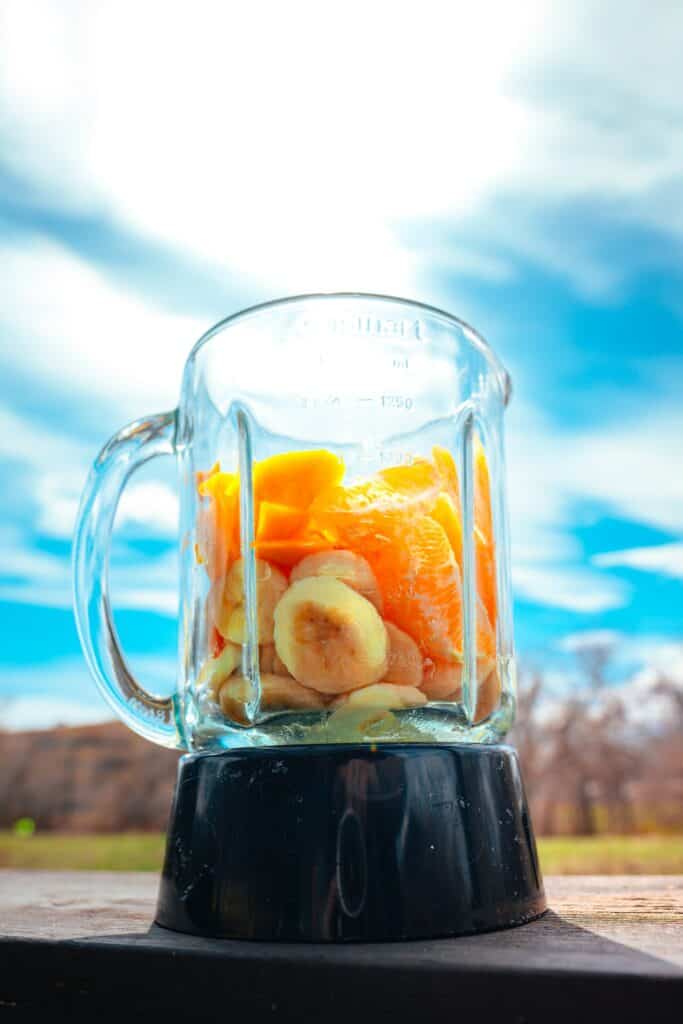 blender cup with bananas and oranges. could the ninja blender go in the dishwasher