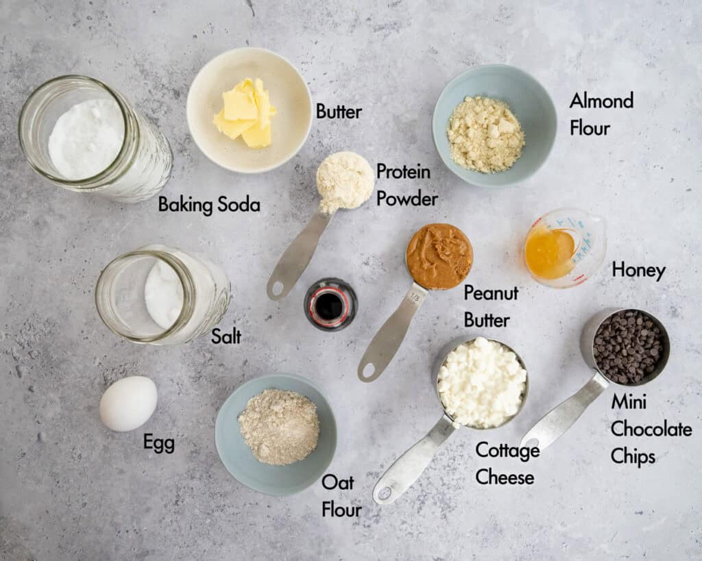 The Best Soft Peanut Butter Protein Cookies with Cottage Cheese ingredients